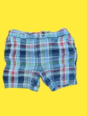 greendog Plaid Cotton Shorts in Navy, Red & Green